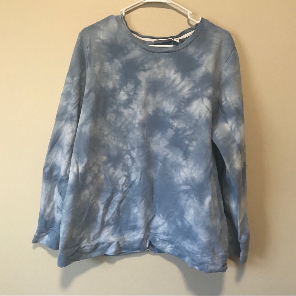 Pastel Blue Tie Dye Crewneck Sweater Size XL - Picture 1 of 5